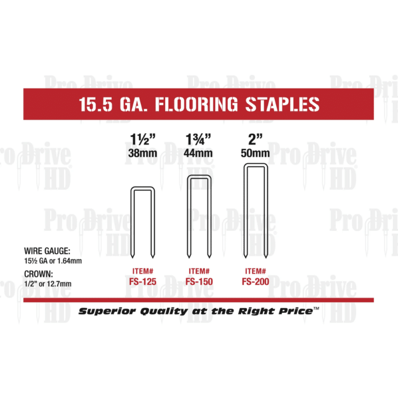 Pro-Drive Fasteners 15.5-Gauge Hardwood Flooring Staples - Image 2