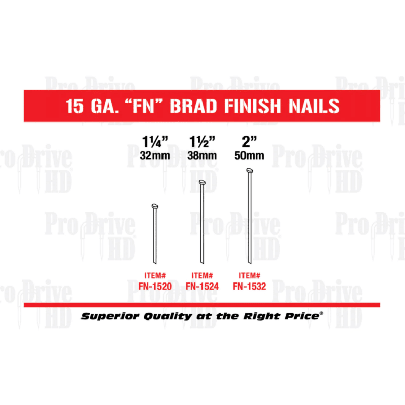 Pro-Drive Fasteners 15-Gauge 25° Angled Finish Nails - Image 2