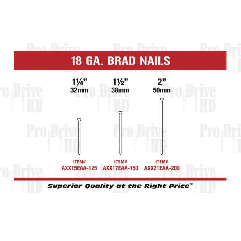 18 gauge brad nails prodrivehd