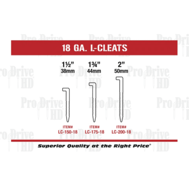 Pro-Drive Fasteners 18-GA Flooring L-Cleats - Image 2