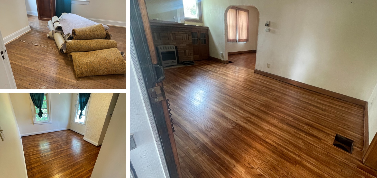 White Oak Hardwood Floors Before and After