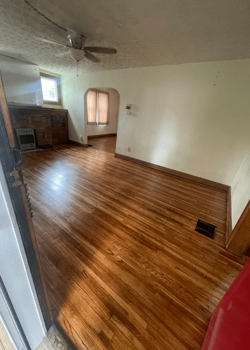 Hardwood floors finished main room