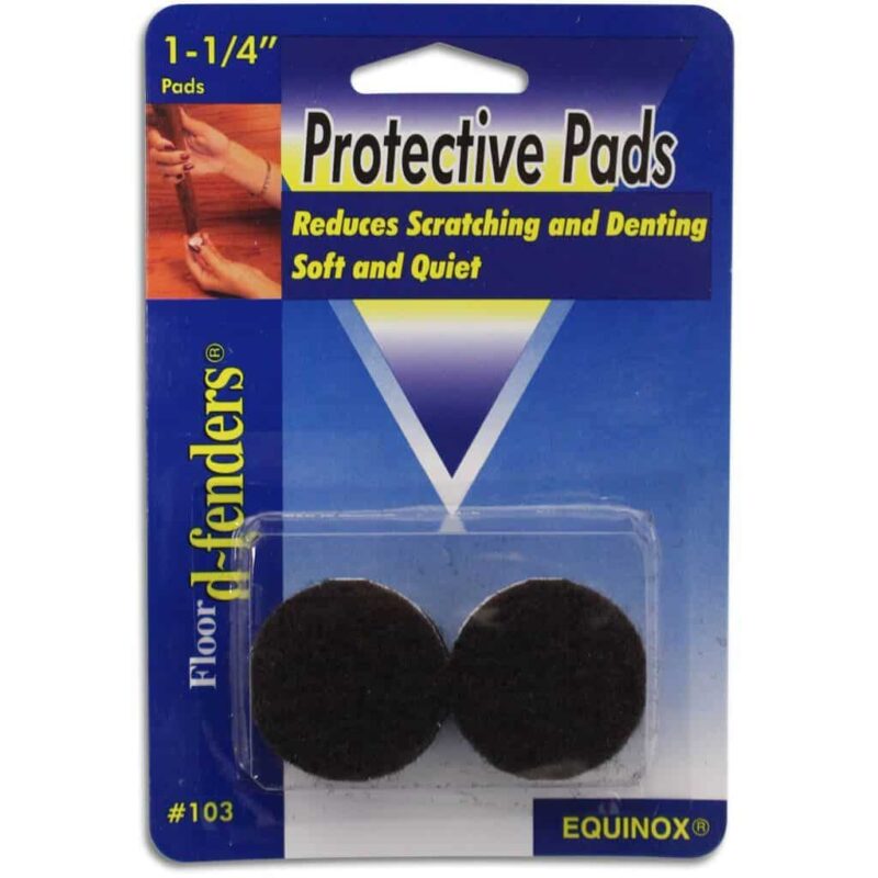 Equinox Floor D-Fenders 1-1/4" Felt Pads - 4 Pack to protect wood