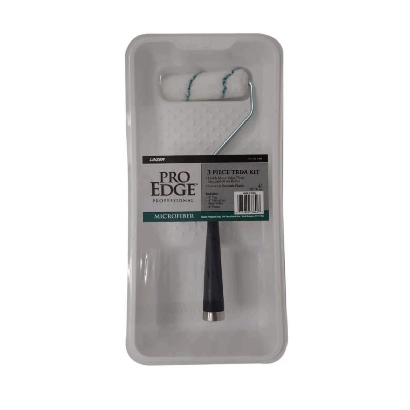Linzer Pro Edge Disposable Microfiber Trim Roller & Tray Set - 4"