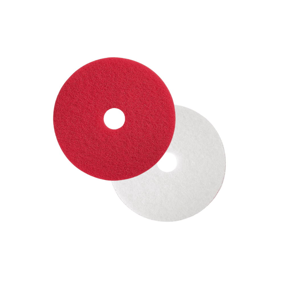 Red & White Buffer Pad 2pk Panel Town & Floors