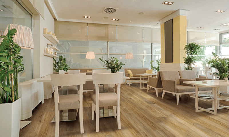 COREtec Pro Enhanced - Edinburgh Oak VV492-02001 - Luxury Vinyl Plank 5mm x 7" dining