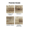 superior premier grade character marks on ash