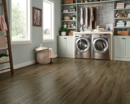 luxury vinyl plank laundry room