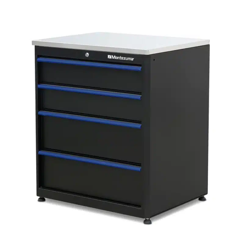 Montezuma 4-Drawer Base Cabinet with Stainless Steel Worktop