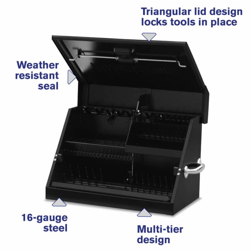 Montezuma 23" x 18" Triangle Toolbox (steel, black)