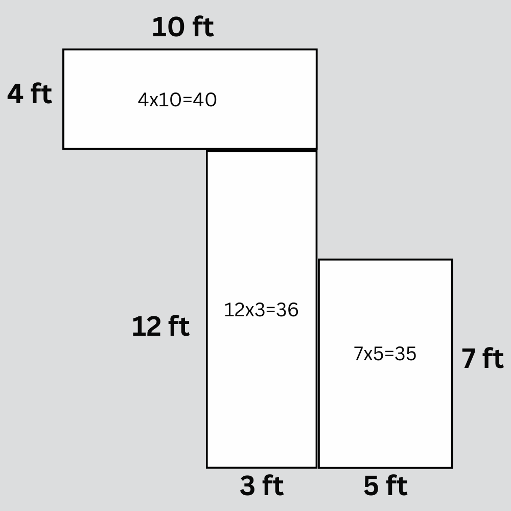 how to measure a room for flooring: complex-shaped room