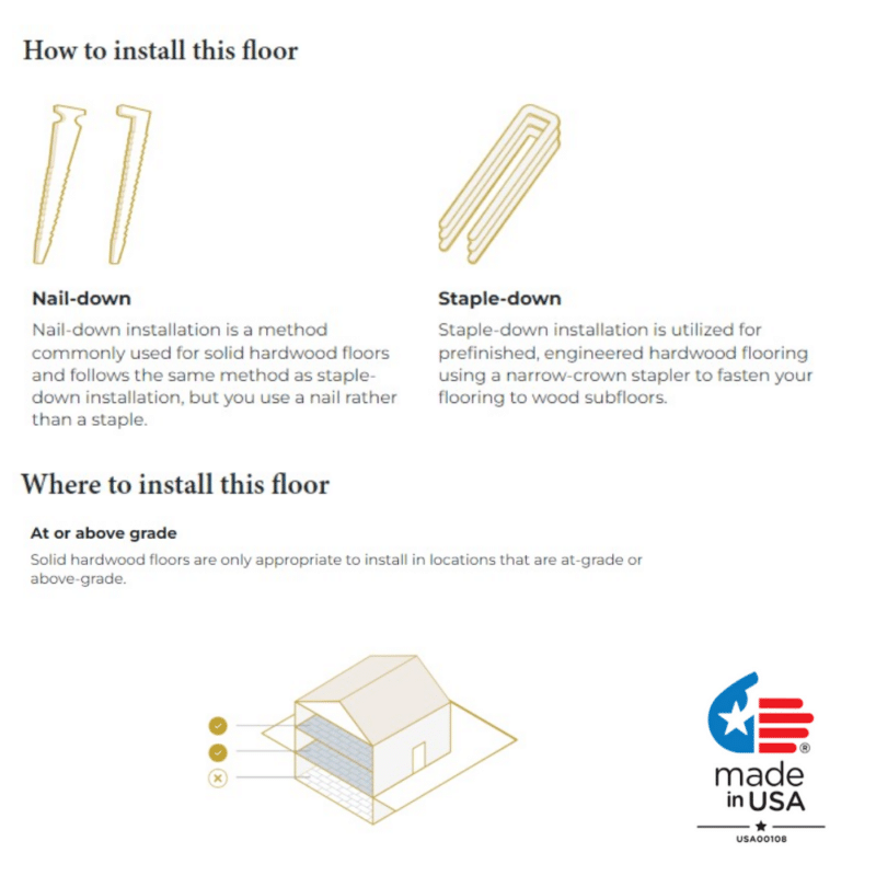 Mullican Hardwood Flooring Graphic of Installation and Instructions