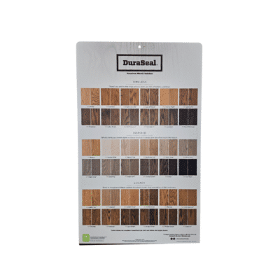 duraseal hanging display red and white oak