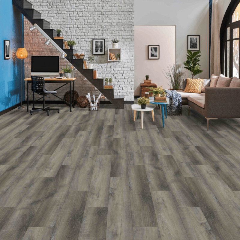 Happy Feet All Star Ashwood HF270 Luxury Vinyl Plank flooring in a family room