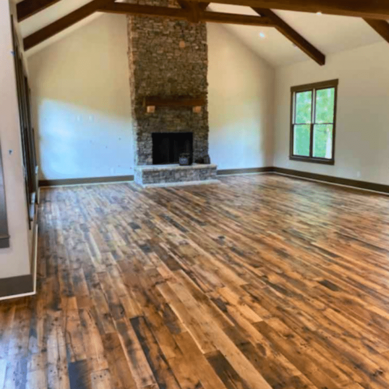 Old world timber engineered reclaimed hardwood flooring from the Michelin factory