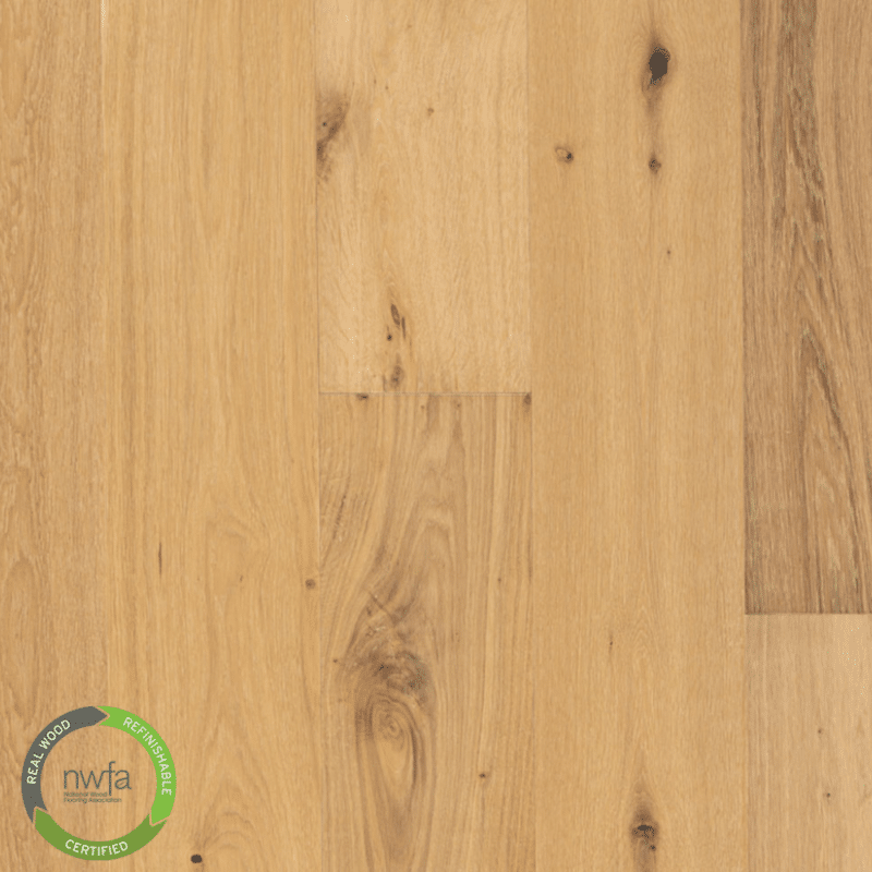 The Castillian Estate collection, White Oak Natural floor, finely selected from Vietnam, is an artistically crafted example of engineered hardwood flooring.