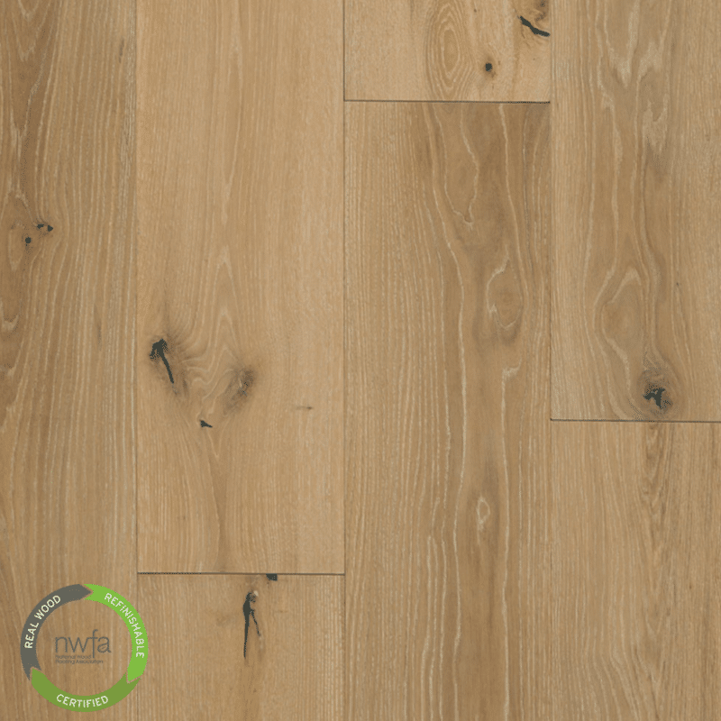 The Castillian Premier collection, White Oak Natural floor, finely selected from Vietnam, is an artistically crafted example of engineered hardwood flooring.