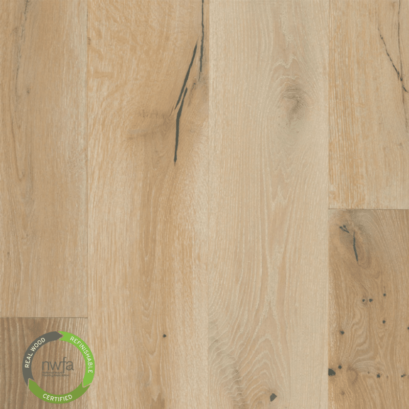 The Castillian Premier collection, White Oak Natural floor, finely selected from Vietnam, is an artistically crafted example of engineered hardwood flooring.