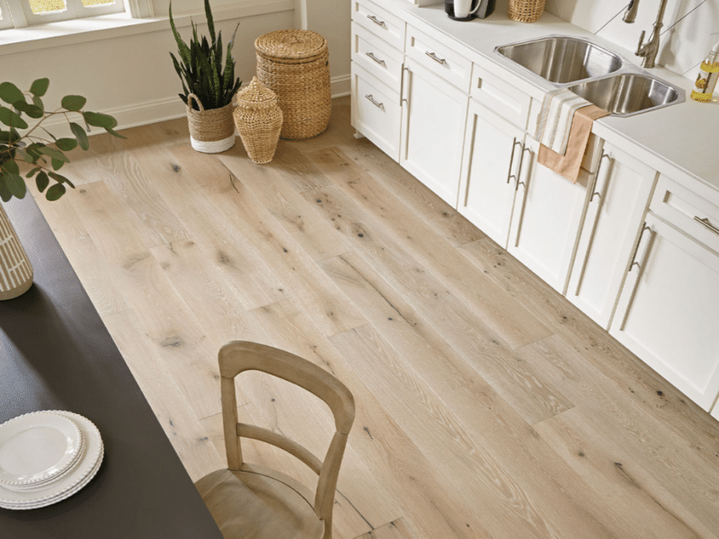 Mullican Castillian Premier European White Oak - Offshore Mist 25028 - Engineered Hardwood 5/8" x 9.44" Room scene