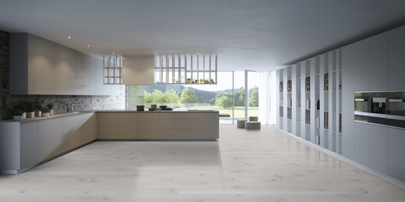 Duchateau Global Winds White Oak - Sirocco SGWSIR7-28 - Engineered - 5/8" x 7-1/2" in kitchen