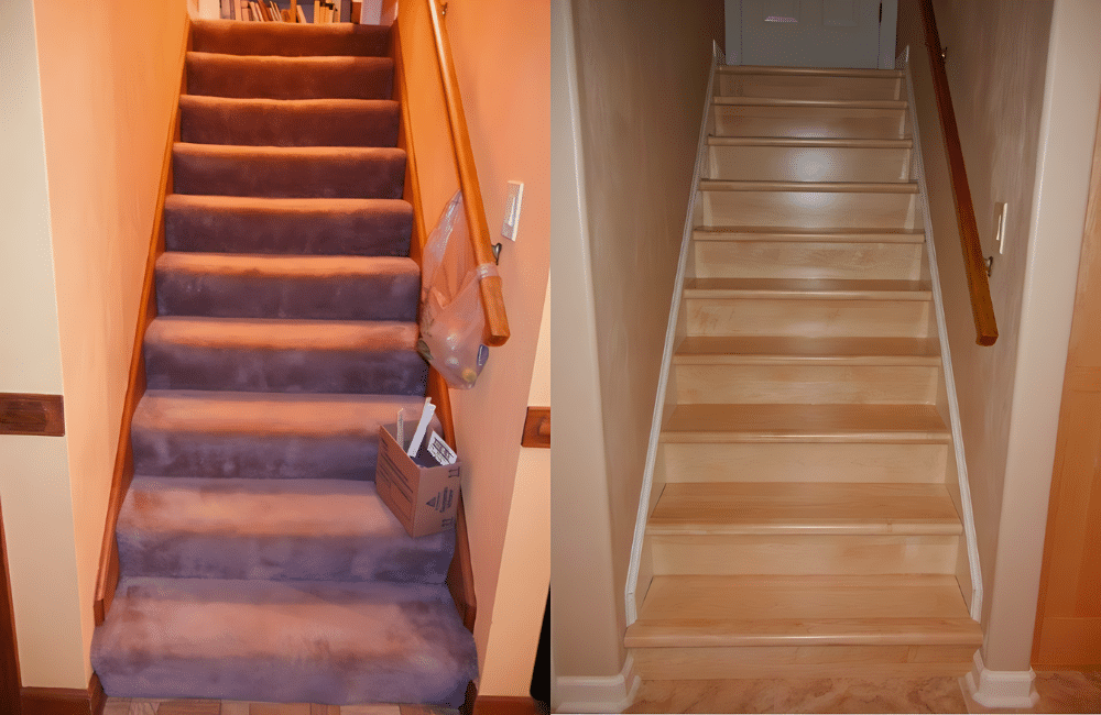 replacing carpet stairs with hardwood