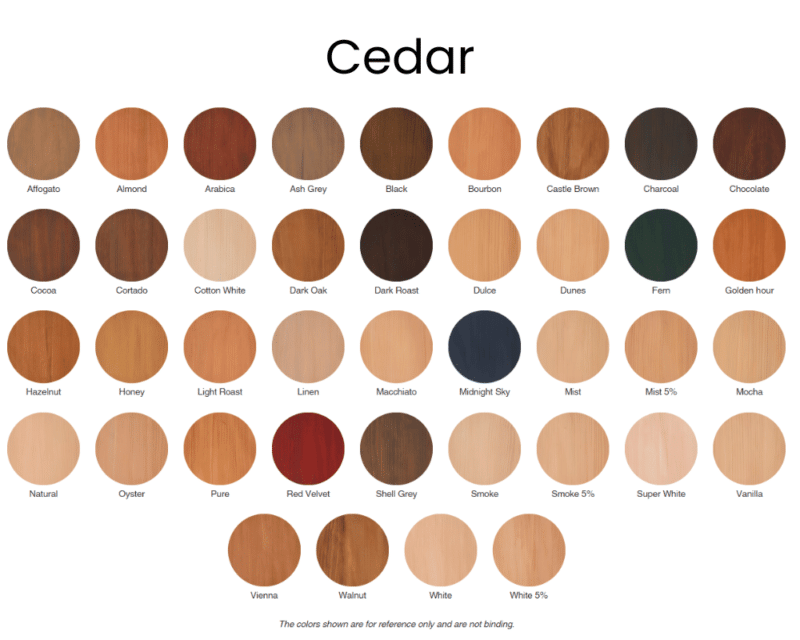 rubio cedar color chart