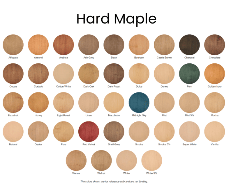 rubio hard maple color chart