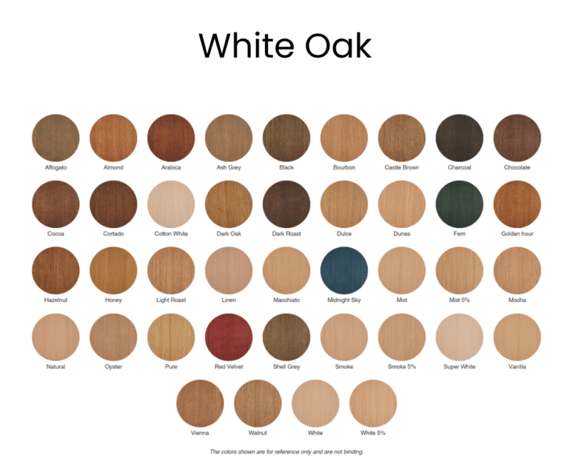 rubio white oak color chart