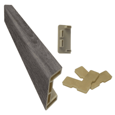 DuraStair Spare Side Bullnose with End Cap - Graphite Grey Oak 10254