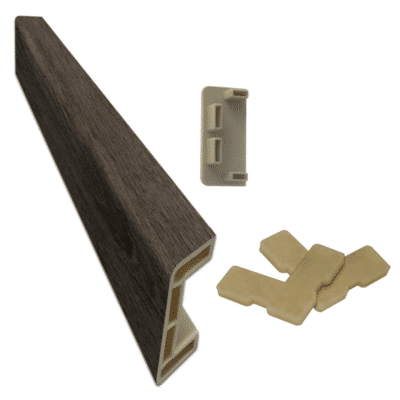 DuraStair Spare Side Bullnose with End Cap - Dark Grey Oak 10262