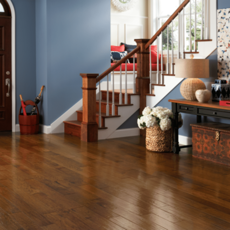 Hartco American Scrape Hickory - Autumn Blaze Stairs