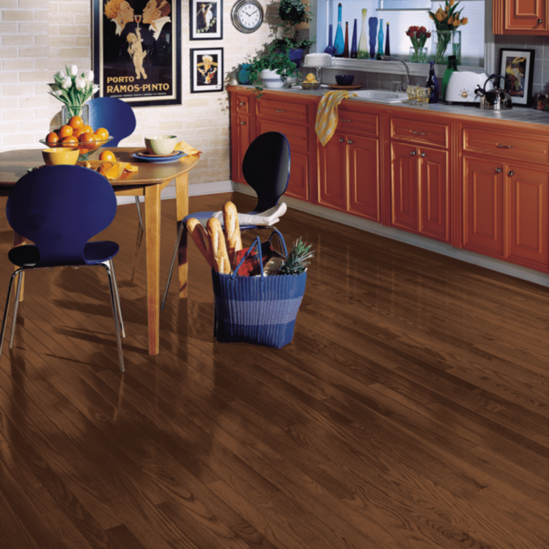 Hartco Yorkshire White Oak - Umber- Solid Hardwood Flooring - 3/4" x 2-1/4" - Kitchen room scene