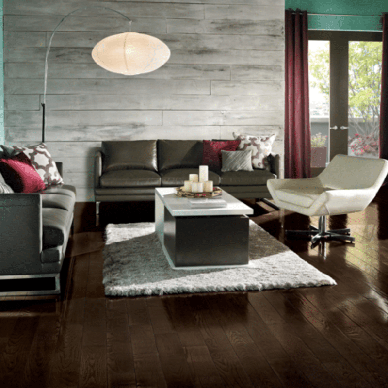 Hartco Prime Harvest Red Oak - Blackened Brown living room