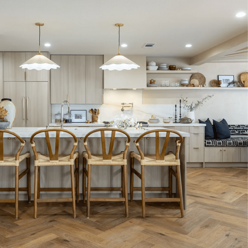 Duchateau Terra White Oak - Taiga Herringbone Kitchen