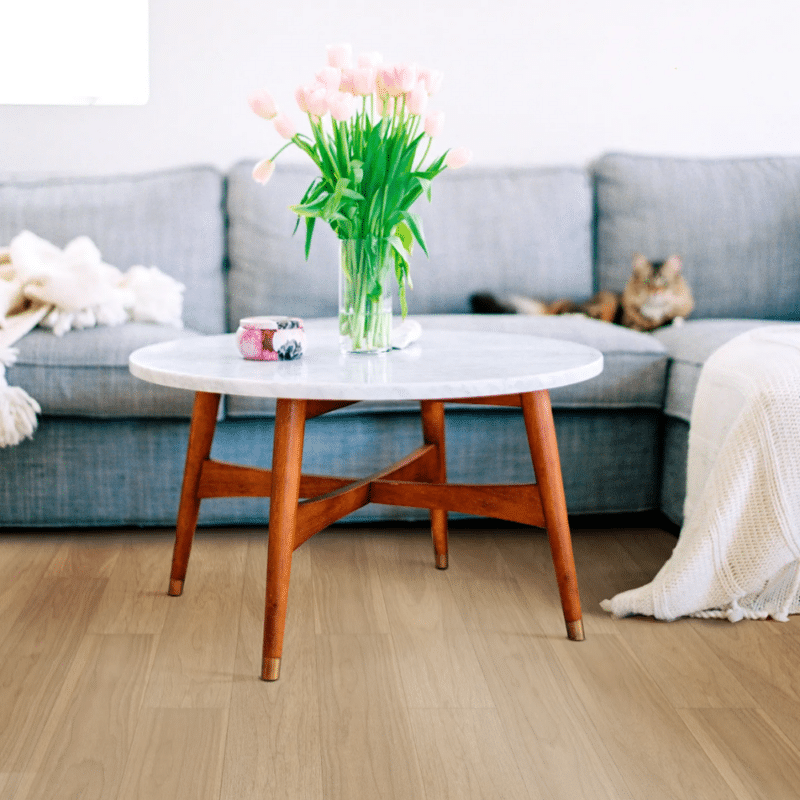 COREtec Scratchless – Pierpont Walnut VV674-05015– Luxury Vinyl Plank 7” x 48” in a family room