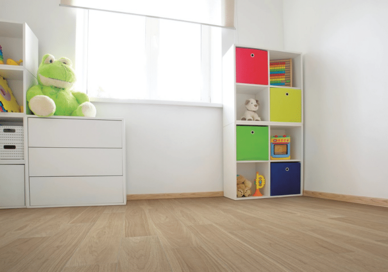 COREtec Scratchless – Pierpont Walnut VV674-05015– Luxury Vinyl Plank 7” x 48” in a nursery