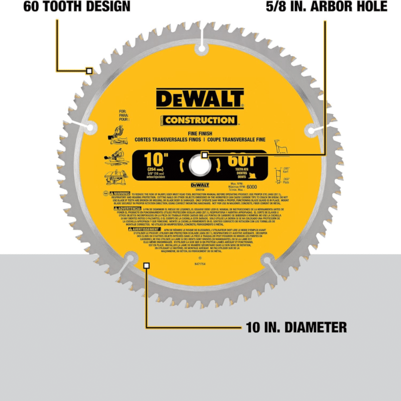 DEWALT 6-1/2" Undercut Saw Blade #821