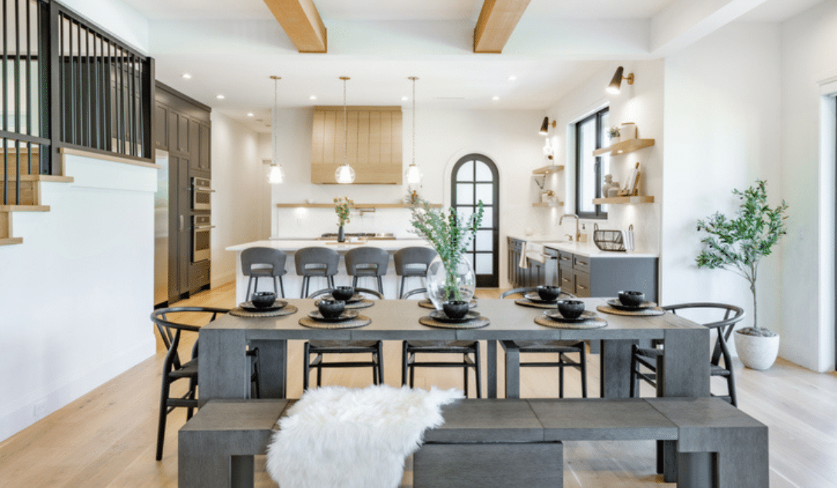 hardwood cold weather dining room