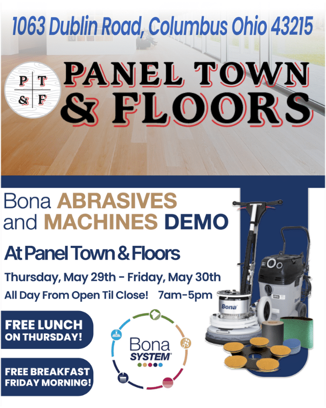 bona machine and abrasives demo at panel town