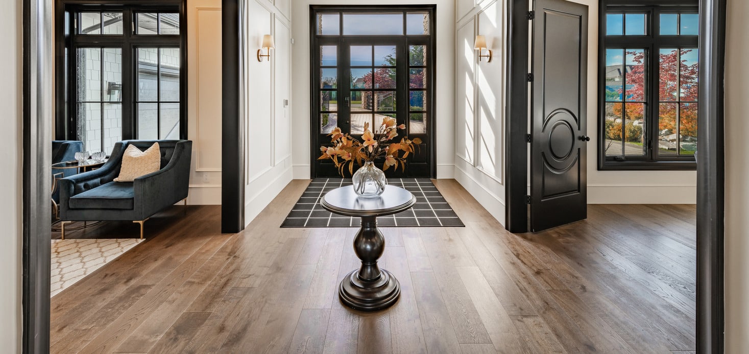 a modern hallway fitted with rigid core luxury vinyl floor