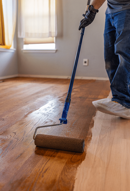staining hardwood floors