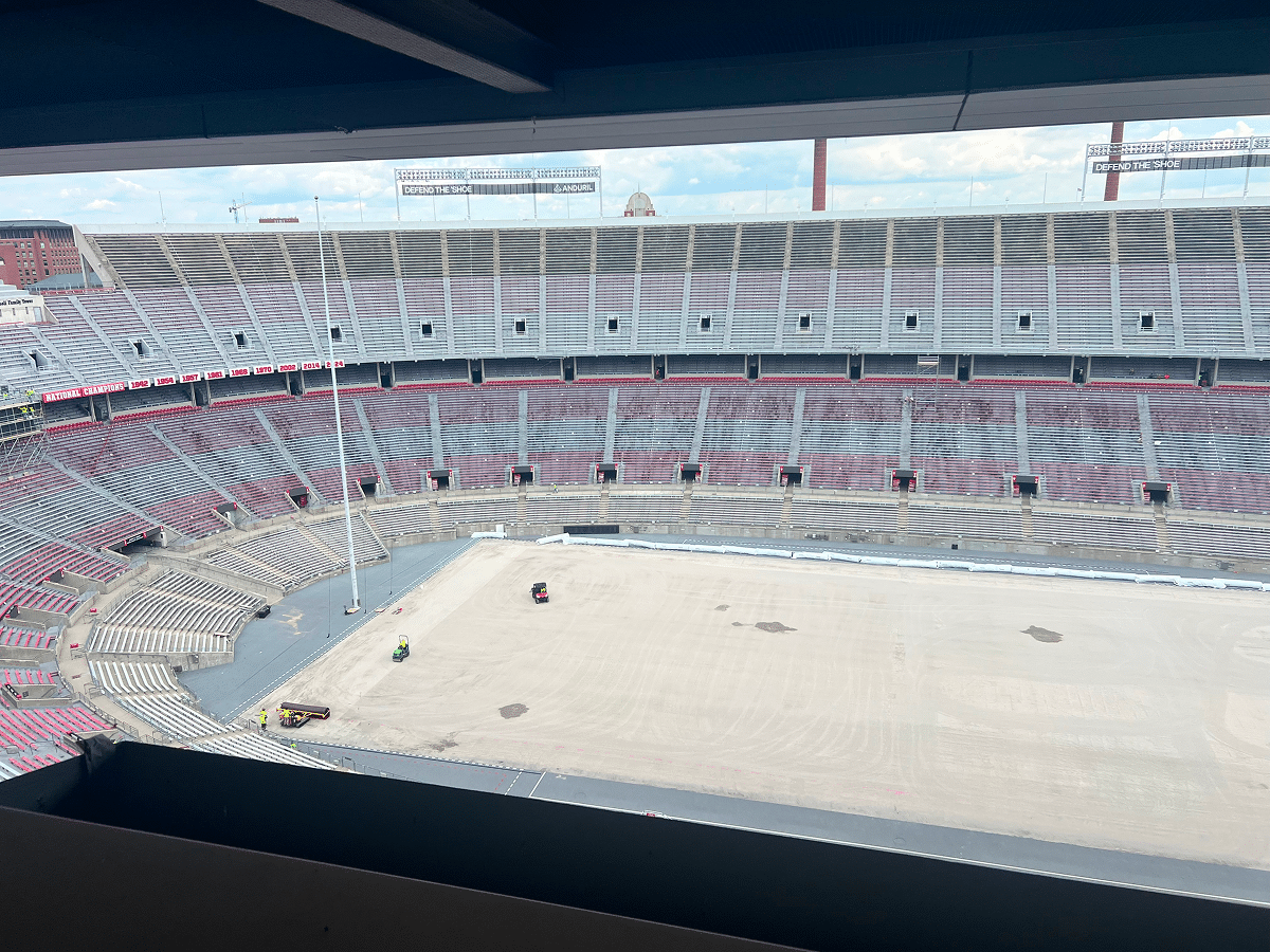 osu new turf before turf rolled out